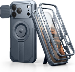 Dexnor páncélozott tok állvánnyal és fényképezőgép zárral, MagSafe iPhone 17 Pro készülékhez