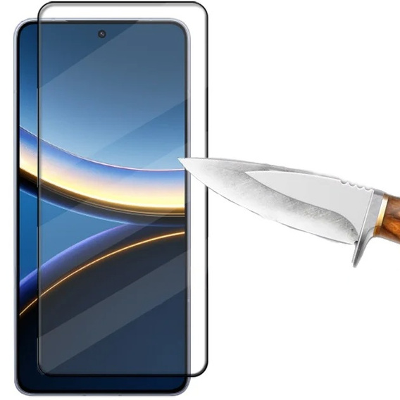 3D edzett üveg Xiaomi Poco F7 Pro készülékhez, fekete keret