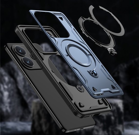 tok Xiaomi Redmi Note 14 5G, katonai MagSafe, kék + 9H Glass