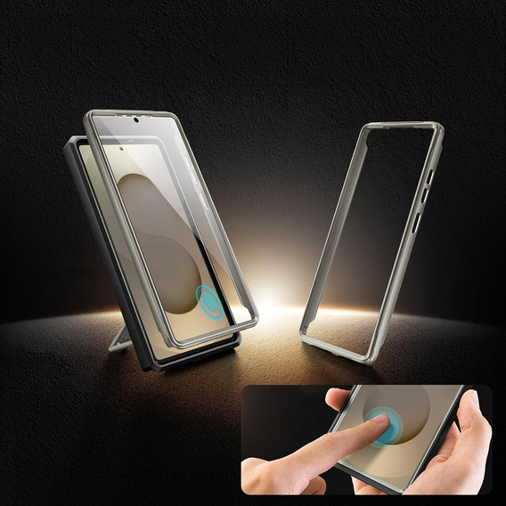 Robusztus tok Samsung Galaxy S25 Ultra készülékhez – Tongate MECH sorozatú klip, fekete