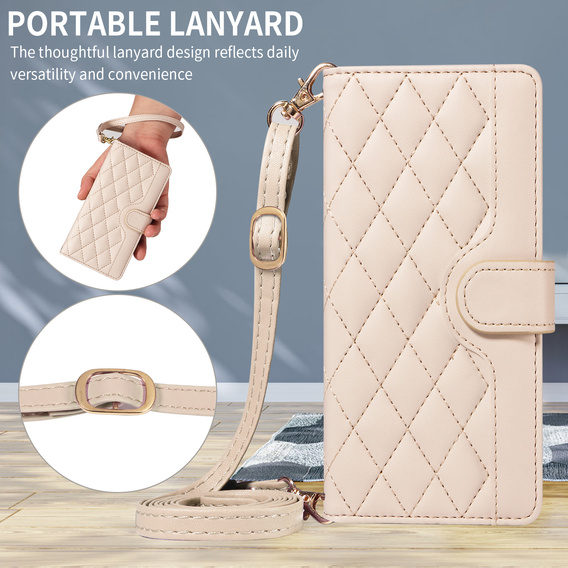 Rhombus Crossbody bőr flip tok Motorola Edge 70 készülékhez