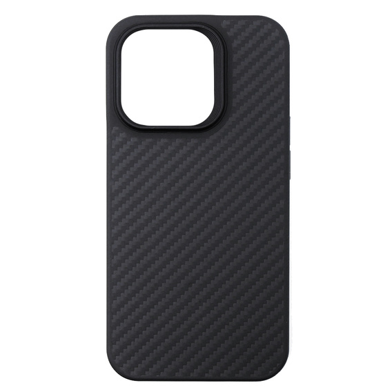 Tok iPhone 15 Pro, Aramid Fiber Cover, fekete
