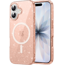 Tok iPhone 17 készülékhez, MagSafe, csillogó, áttetsző arany színű