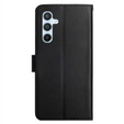 Pattintható tok a Samsung Galaxy A35 5G, Split Leather Wallet, fekete