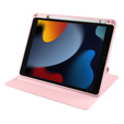 Tok iPad 10.2" 2021/2020/2019 (9/8/7 gen.), tolltartóval, 360°-os forgatható, rózsaszín