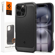A Spigen tok iPhone 16 Pro Max, Rugged Armor MagSafe, fekete + edzett üveg 9H