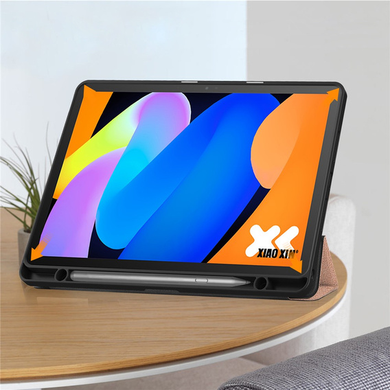 Tojás Lenovo Idea Tab 11" 2025 TB336FU TB336ZU, állvány, Smartcase tolltartóval, rózsaarany színű