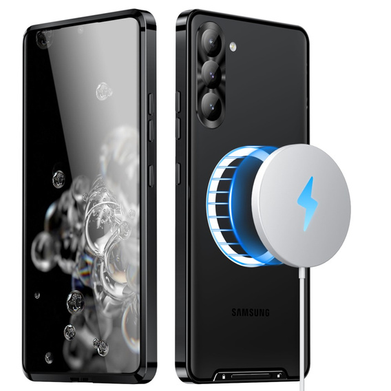 Kameravédő tok Samsung Galaxy S23 Plus, CamShield MagSafe, átlátszó / fekete