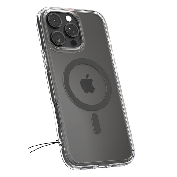 MagSafe Spigen tok iPhone 16 Pro, Ultra Hybrid, átlátszó / szürke + 9H edzett üveg