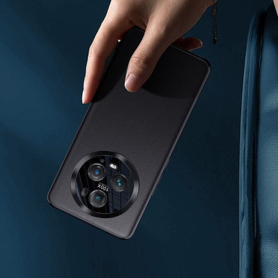 Bőr tok Honor Magic 5 Pro, leather hybrid, fekete