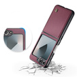 Tojás Samsung Galaxy Z Flip7 FE / Z Flip6, CASEME Litchi Leather, piros