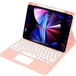 Tok + billentyűzet iPad Air 10.9 4 2020 / 5 2022, Touchpad, rózsaszín rose gold