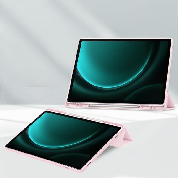 Tok Samsung Galaxy Tab S9 FE+ Plus, Smartcase Hybrid, tolltartó résszel, rózsaszín