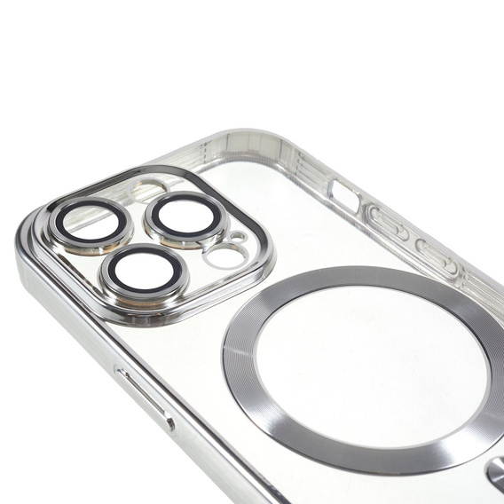 Tok iPhone 14 Pro-hoz, Electro MagSafe, ezüst + üveg a képernyőhöz