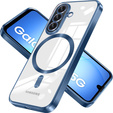 Tok Samsung Galaxy A17 5G, Electro MagSafe, átlátszó, sötétkék oldalakkal
