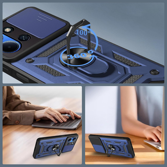 Páncélozott tok Xiaomi Redmi 15C 4G/LTE, CamShield Slide, kék