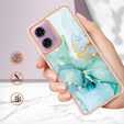 Védő tok Motorola Moto G24 / G24 Power / G04, Marble Slim Case, zöld