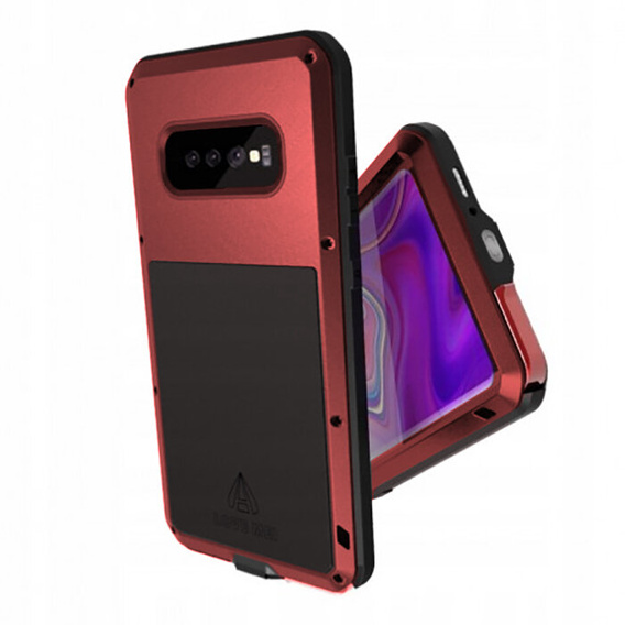 Love Mei Telefontok a Samsung Galaxy S10+ Plus, armored with glass, piros