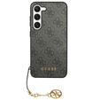 GUESS Telefontok a Samsung Galaxy A55, 4G Charms Collection Hardcase, szürke