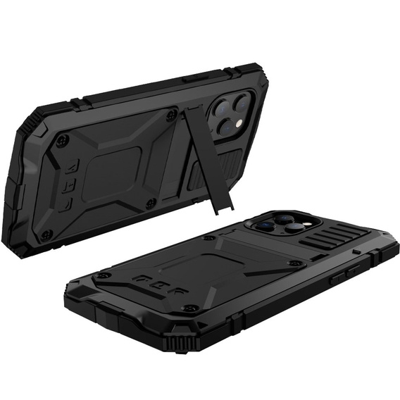 Páncélozott tok a iPhone 12 Mini, R-JUST, fekete