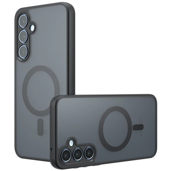 Tok Samsung Galaxy A15-hoz, MagSafe, ERBORD Matt Case, fekete + képernyőüveg