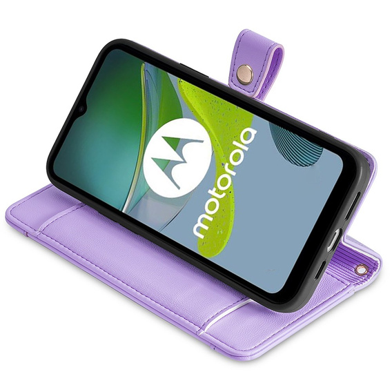Pattintható tok a Motorola Moto G73 5G, Wallet Zipper Pocket, lila