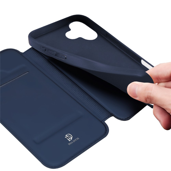 Dux Ducis tok iPhone 17, Skin Pro, pánttal, kártyafoglalattal, tengerészkék színben