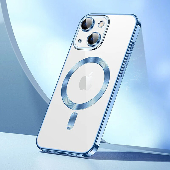 Tok iPhone 14-hoz, Electro MagSafe, kék + üveg a képernyőhöz