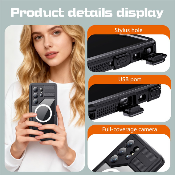 Redpepper MagSafe vízálló tok Samsung Galaxy S26 Ultra készülékhez, fekete