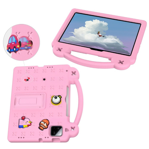 Gyermek tok Xiaomi Pad 7 / 7 Pro, Cute Patterns, állvánnyal, rózsaszín