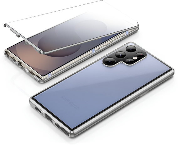 Tok Samsung Galaxy S25 Ultra, Magnetic Dual Glass, ezüst