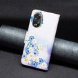 Pattintható tok a Oppo A38 4G / Oppo A18 4G, Wallet, Butterfly & Flowers fehér