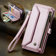 Tok CASEME Samsung Galaxy A56 5G, RFID Leather Wallet, vállpánttal, rózsaszín