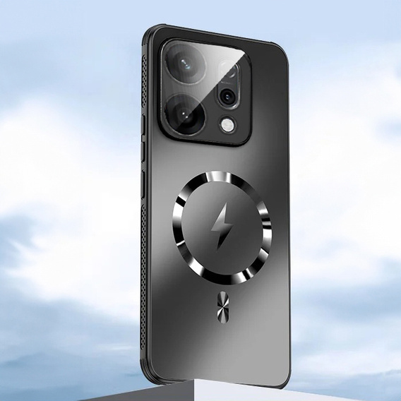 Tok Oppo Reno 14, MagSafe tok, kameravédelemmel, fekete