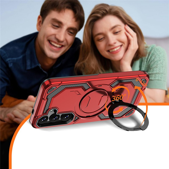 Mágneses tok állvánnyal Samsung Galaxy A57 5G készülékhez, piros