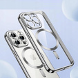 Tok iPhone 14 Pro-hoz, Electro MagSafe, ezüst + üveg a képernyőhöz