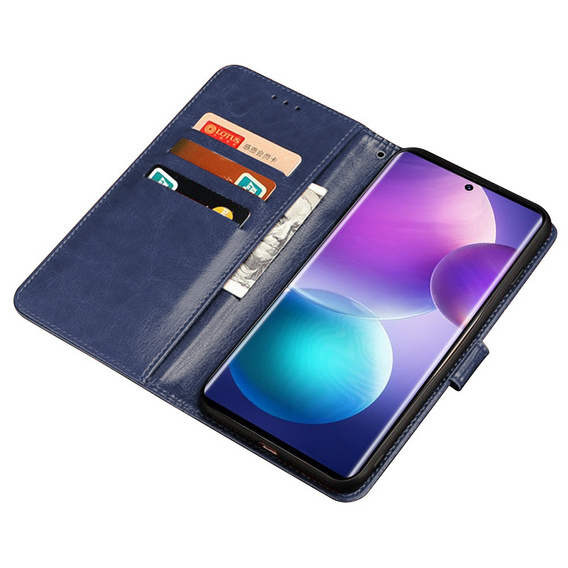 Pattintható tok a Infinix Zero Ultra, Wallet IDEWEI, sötétkék