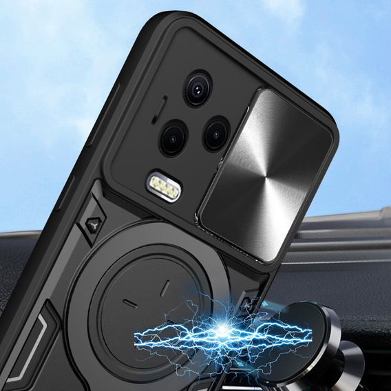 Páncélozott tok Infinix Note 12 2023, CamShield Slide, fekete