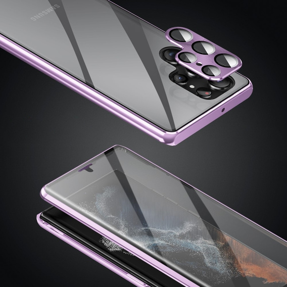 Tok Samsung Galaxy S23 Ultra, Magnetic Dual Glass, lila