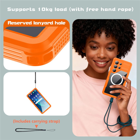 Redpepper MagSafe vízálló tok Samsung Galaxy S26 Ultra készülékhez, narancssárga