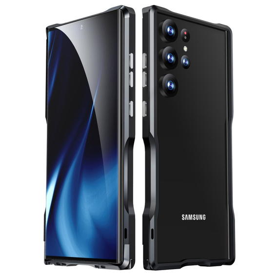 Teletok LUPHIE Samsung Galaxy S24 Ultra-hoz, Armor Bumper, fekete