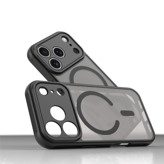 Matt tok iPhone 17 Pro készülékhez, MagSafe, kameravédelemmel, fekete