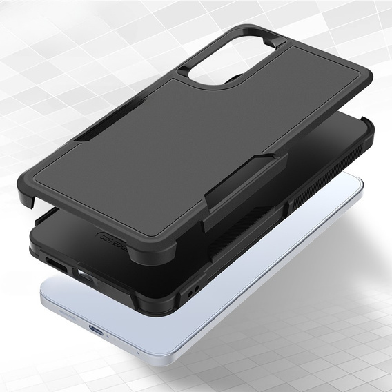 Páncélozott tok Samsung Galaxy S25 Edge, Dual Shockproof, fekete