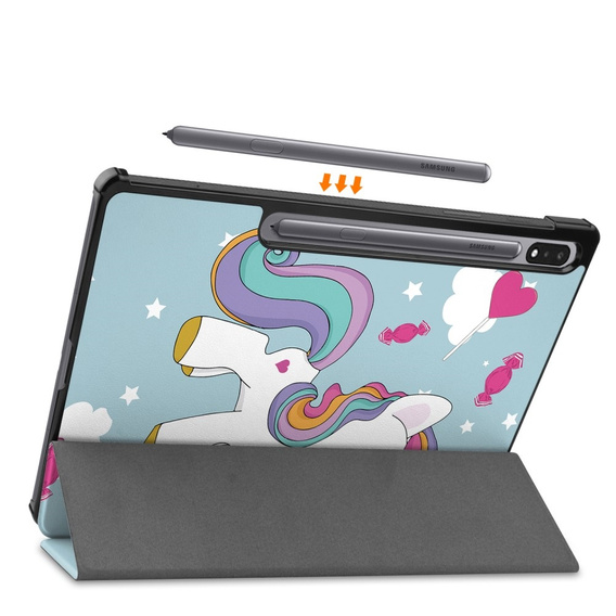 Tok Samsung Galaxy Tab S9 Plus, Smartcase, unicorn