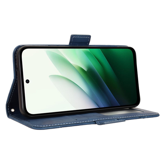 Pántos tok Xiaomi Redmi 15 5G / 4G, kártyahely, pénztárca, tengerészkék