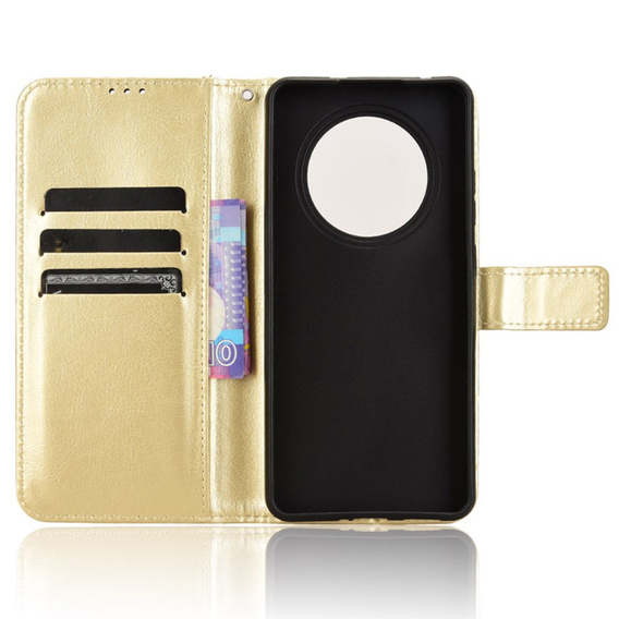 Pattintható tok a Oppo Reno 12FS / 12F, Crazy Horse Wallet, arany