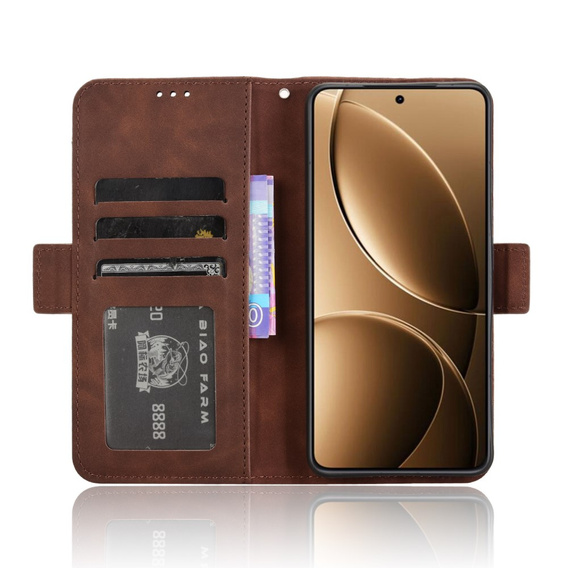 Pattintható tok a Xiaomi Poco F7 Ultra, Card Slot, barna