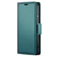 Tok Realme 14 Pro+ 5G, ERBORD Glossy Litchi, pénztárca patenttal, zöld