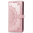 Pattintható tok a Motorola Moto E20/E30/E40, Mandala, rózsaszín rose gold
