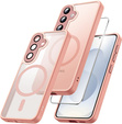 Tok Samsung Galaxy S25-hoz, MagSafe, ERBORD Matt Case, rózsaszín + képernyőüveg